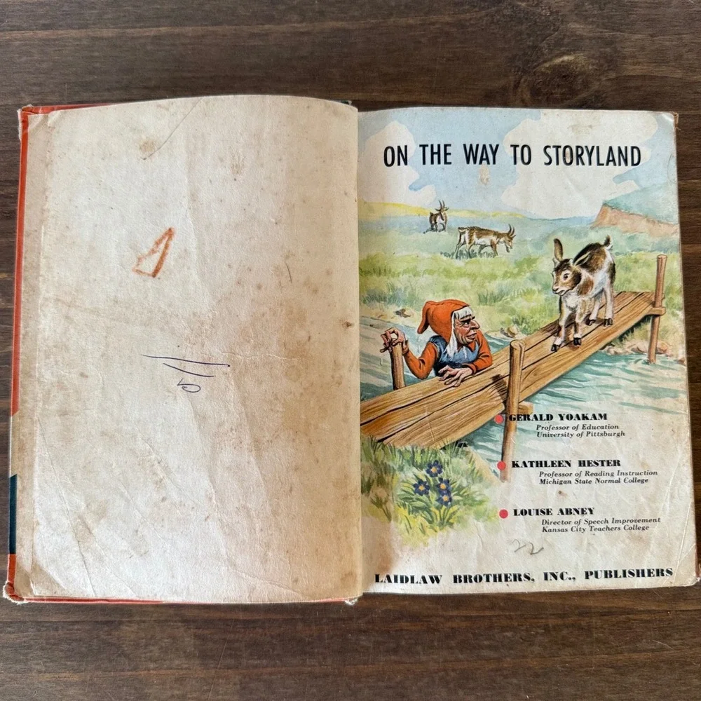 Vintage 1955 On the Way to Storyland Laidlaw Readers Hardcover School Book